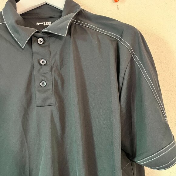 Sport-Tek by Port Authority Mens Short Sleeve Golf Polo Shirt XL Black 360 Logo - Picture 3 of 11